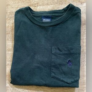 Vintage Polo Ralph Lauren‎ boys’ Sz 4 Dk Green Cotton Jersey Pocket Tee